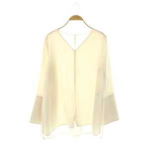 Vネックロングスリーブブラウス ライトベージュ /ES OS