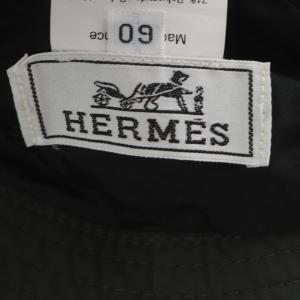 HERMES ポケット付きバケットハット 60 ダークカーキ