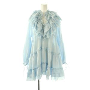 26SS コットンレースBOHOチュニック ブラウス F ライトブルー /DF OS SH