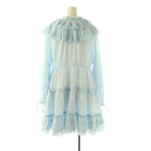 SNIDEL 26SS コットンレースBOHOチュニック ブラウス F ライトブルー /DF OS SH