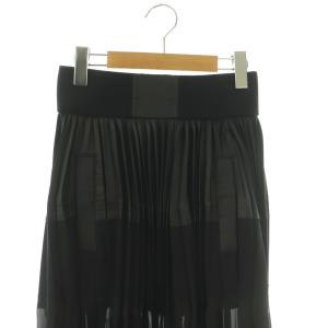 sacai 素材切替 アコーディオン プリーツスカート 1 ブラック