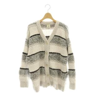 ジェラートMIXボーダーカーディガン F アイボリー グレー /AQ OS