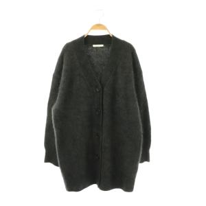 Fur カーディガン ニット 長袖 ダークグレー /HK OS