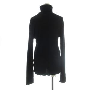 Deuxieme Classe rib タートル ニット セーター ウール 黒 ブラック 長袖 /AB OS