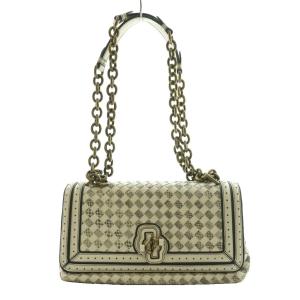 オリンピアノット ショルダーバッグ イントレチャート チェーン パイソンレザー アイボリー