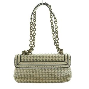 BOTTEGA VENETA オリンピアノット ショルダーバッグ イントレチャート チェーン パイソンレザー アイボリー