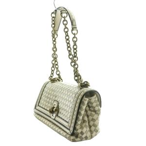 BOTTEGA VENETA オリンピアノット ショルダーバッグ イントレチャート チェーン パイソンレザー アイボリー