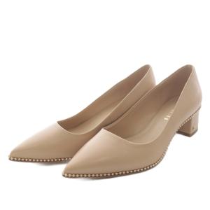 ジャッキー パンプス ハイヒール ポインテッドトゥ レザー 6C ベージュ /YO31