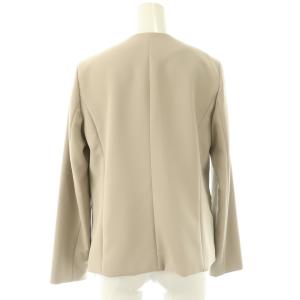 NATURAL BEAUTY BASIC ファインストレッチセットアップ ノーカラージャケット スカート ラップ調 ロング S ベージュ /HK