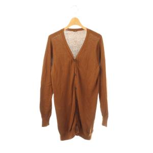 Silk Cotton カーディガン ニット 長袖 シルク ブラウン /HK OS