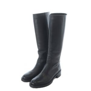 ロングブーツ 35 22.5cm 23cm 黒 ブラック 無地 シンプル /RI OS