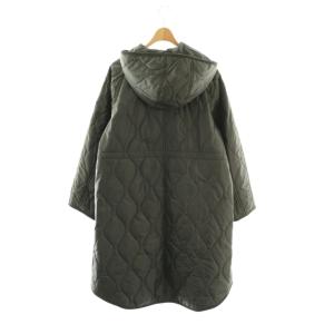 23区 24AW 中綿 ロング パディング キルティングコート フード付き 38 チャコールグレー /ES OS