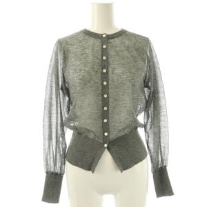 25SS シアーラミー混カーディガン 2 グレー /ES OS