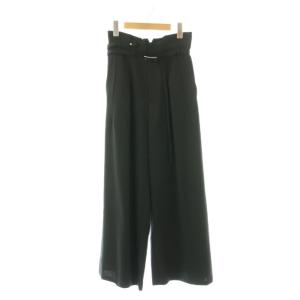 25SS ACETATE ベルトワイドパンツ 2 ブラック /ES OS
