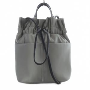 LUINI SATINE ハンドバッグ ショルダーバッグ 2way 巾着 グレー /YO29