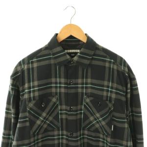 NEIGHBORHOOD 242BENH-SHM01チェック柄シャツ 長袖 M ブラック グレー /HK OS SH
