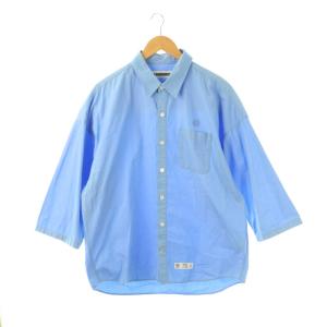201SPNH-SHM05 七分袖シャツ コットン M ライトブルー /HK OS SH