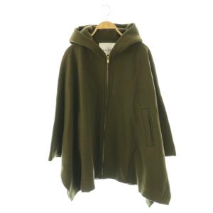 フード ジップアップ ポンチョ ウール 36 カーキ /HK OS