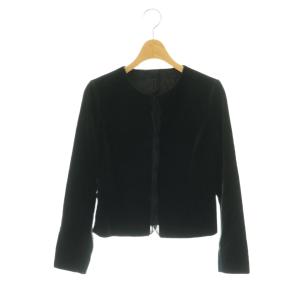 ベロアジャケット ノーカラー 36 ブラック /DO OS
