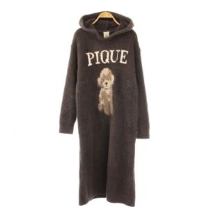 トイプードルJQDワンピース ニット ロング F チャコールグレー マルチカラー /DO OS