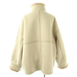 SHIPS 25AW フェイク ムートン ジップ コート ONE ベージュ