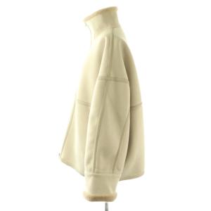 SHIPS 25AW フェイク ムートン ジップ コート ONE ベージュ