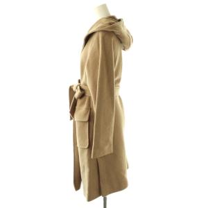 BLUE LABEL CRESTBRIDGE ウール 裏地チェック コート ロング 36 ベージュ /HK OS