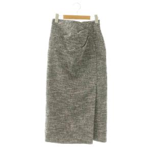 ツイードタックタイトスカート ロング 38 ブラック /HK OS