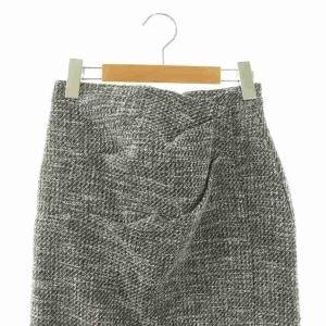 CELFORD ツイードタックタイトスカート ロング 38 ブラック /HK OS