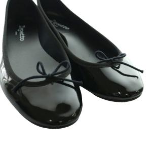 Repetto サンドリオン Cendrillon バレエシューズ エナメル 38.5 黒 ブラック V086V /SS