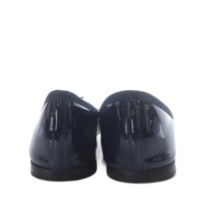 Repetto Cendrillon バレエシューズ パンプス フラット リボンモチーフ エナメルレザー 38.5 ネイビー