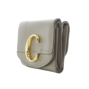 Chloe C MINI TRI-FOLD 財布 三つ折り 小銭入れ 小型 レザー Mooty Grey モッティーグレー