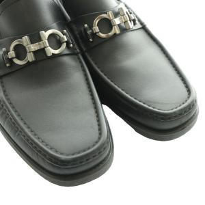 Salvatore Ferragamo ガンチーニ ローファー モカシン 7.5 黒 ブラック 671792 /SS OS