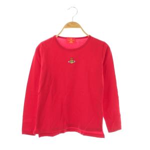 オーブ刺繍 Tシャツ カットソー 長袖 レッド /ES OS