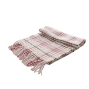 BURBERRY BLUE LABEL マフラー チェック柄 フリンジ ピンク /YO33
