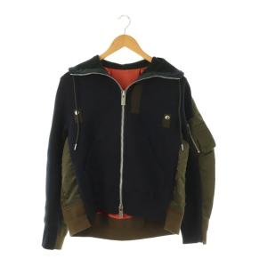 SpongexNylon Twill Hoodie 1 ネイビー カーキ 25-08059