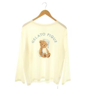 24AW GOOD NIGHT BEAR柄ワンポイントロンT 長袖 ルームウェア 部屋着 F オフホワイト