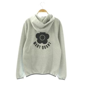 MARY QUANT ロゴフードパーカー フーディー ジップアップ L グレー /DF OS