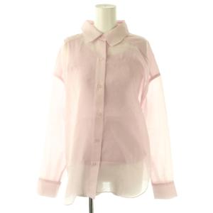 25SS シアーシャツ×ニットタンクSET セット ブラウス 長袖 前開き タンクトップ 38 ピンク