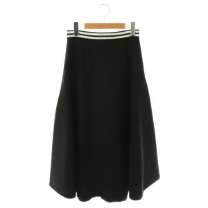 ウエストボーダー フレアスカート ロング 36 ブラック /DF OS