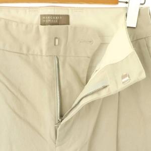 MARGARET HOWELL HEAVY COTTON TWILL TROUSERS パンツ テーパード タック 1 オフベージュ /HK