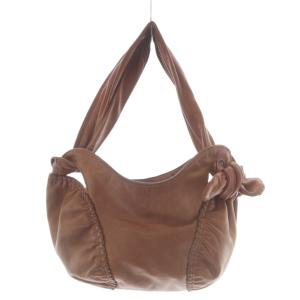 レザーリボン2WAYショルダーバッグ ハンドバッグ ブラウン /YO31