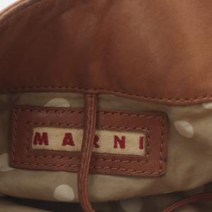 MARNI レザーリボン2WAYショルダーバッグ ハンドバッグ ブラウン /YO31