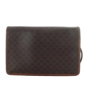 CELINE クラッチバッグ セカンドバッグ マカダム柄 PVC ダークブラウン /YO34 OH