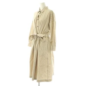 ANAYI ストライプ シャツワンピース ひざ丈 36 ベージュ /DF OS