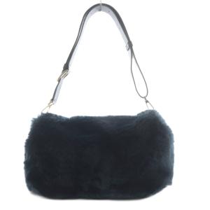 FURLA カオス フェイクファー ショルダーバッグ ワンショルダー ネイビー /YO3