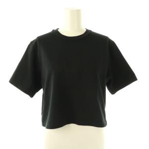Cropped T-shirt Tシャツ カットソー 半袖 クロップド ブラック /HK OS