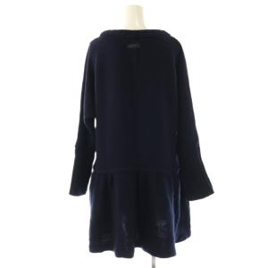 BURBERRY BLUE LABEL ニットワンピース ミニ 長袖 38 ネイビー /HK OS