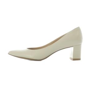 Odette e Odile ポインテッドブロックヒール パンプス 24.5cm NA ナチュラル アイボリー ポインテッドトゥ ブロックヒール