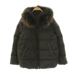 ×nishikawa down ファー付きダウンジャケット ジップアップ 40 ダークブラウン /HK